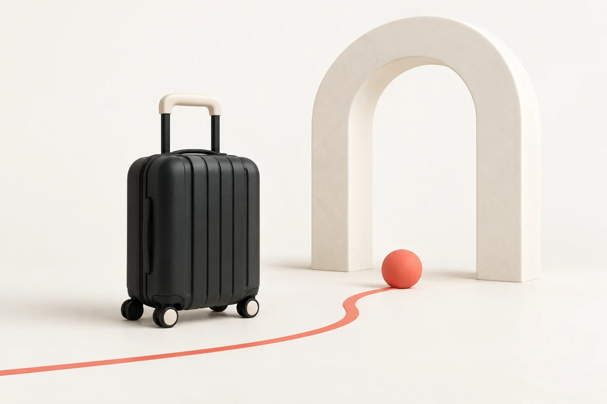 Walizka i koralowa droga do łuku: podróż podczas oczekiwania na kartę pobytu